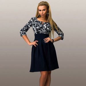 Floral Print Half Sleeve A-Line Mini Dress
