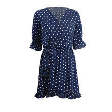 Polka Dot Print V Neck Mini Dress