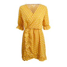 Polka Dot Print V Neck Mini Dress