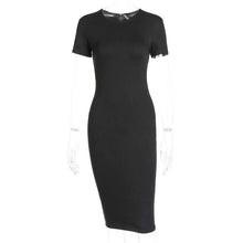 Short Sleeve Knee Length Bodycon Dress