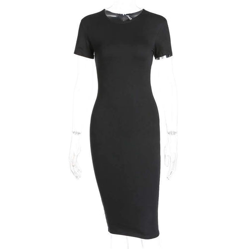 Short Sleeve Knee Length Bodycon Dress