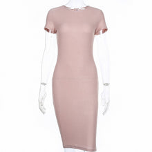 Short Sleeve Knee Length Bodycon Dress