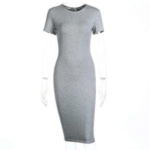 Short Sleeve Knee Length Bodycon Dress