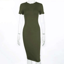 Short Sleeve Knee Length Bodycon Dress
