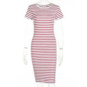 Short Sleeve Knee Length Bodycon Dress