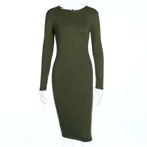 Short Sleeve Knee Length Bodycon Dress