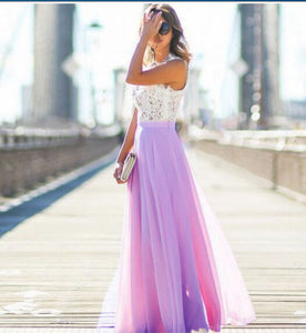 High Waist Sleeveless Party Long Dress