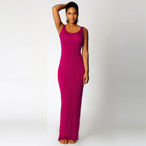 O-neck Sleeveless Slim Dresses For Women