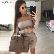Off Shoulder Long Sleeve Mini Bodycon Dress