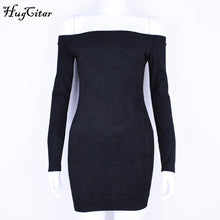 Off Shoulder Long Sleeve Mini Bodycon Dress