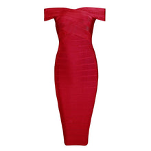 Off Shoulder Slash Neck Backless Bodycon Midi Dress