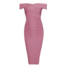 Off Shoulder Slash Neck Backless Bodycon Midi Dress
