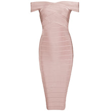 Off Shoulder Slash Neck Backless Bodycon Midi Dress