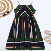 Striped High Waist Midi Cami Dress