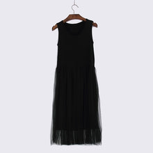 Gauze Lace O-neck Sleeveless Tank Dresses