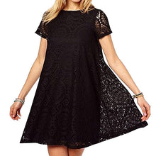 O Neck Short Sleeve Straight Lace Dress