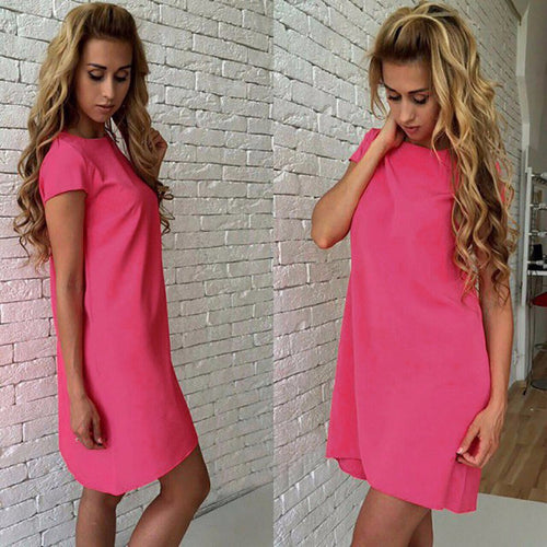 Short Sleeve Casual Straight Dress