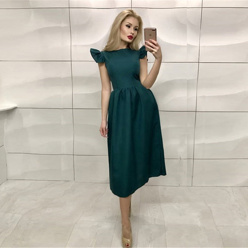 Elegant Midi Vintage Dress