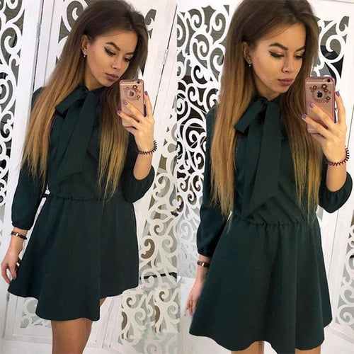 Elegant Haft Sleeve Vintage Dress