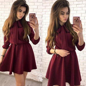 Elegant Haft Sleeve Vintage Dress