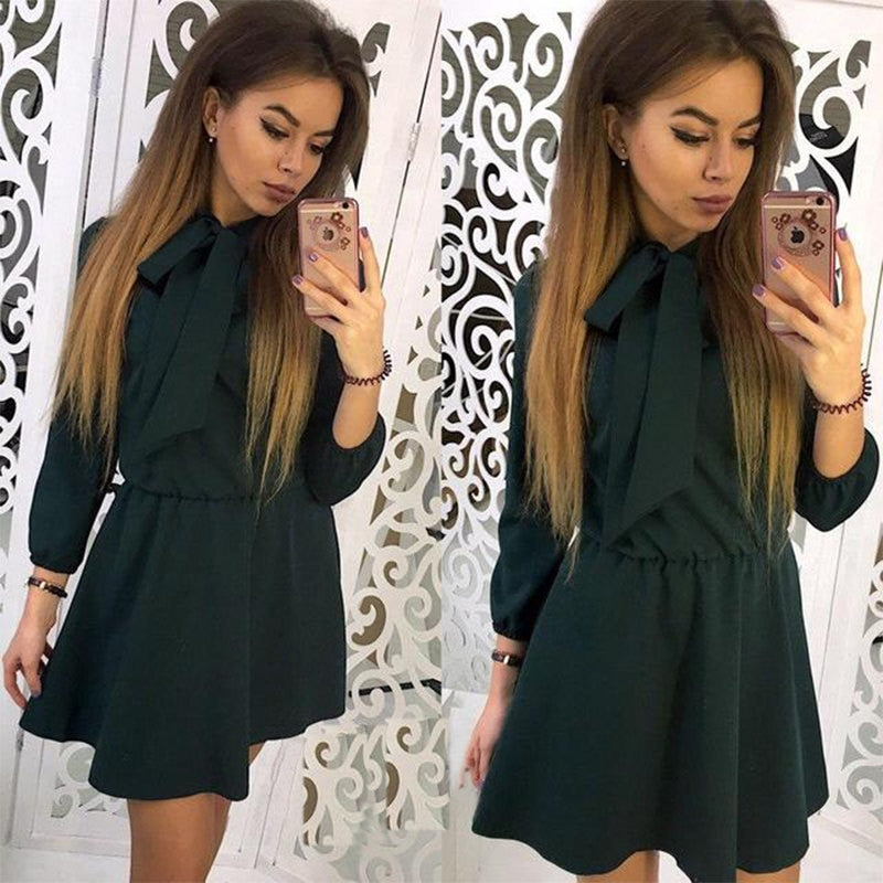 Elegant Haft Sleeve Vintage Dress