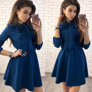 Elegant Haft Sleeve Vintage Dress