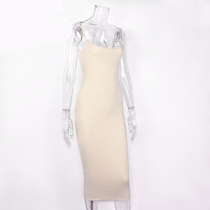 Sleeveless Bodycon Midi Cotton Dress