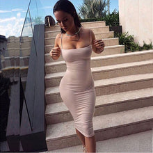 Sleeveless Bodycon Midi Cotton Dress