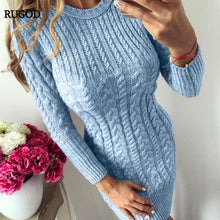 O Neck Bodycon Mini Sweater Dress
