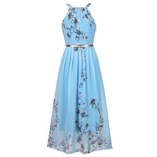Floral Print Sleeveless High Waist Long Maxi Dress
