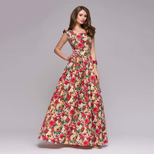 Floral Print Sleeveless Long Dress