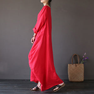 Long Sleeve O Neck Casual Pluz Size Dress