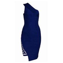 Seamyla New Arrival Celebrity Party Dresses Women One Shoulder Sequined Sexy Summer Dress 2018 Sleeveless Bodycon Bandage Dress
