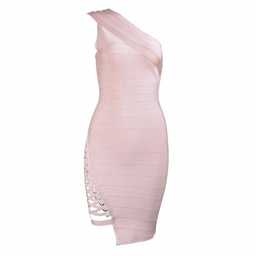 Seamyla New Arrival Celebrity Party Dresses Women One Shoulder Sequined Sexy Summer Dress 2018 Sleeveless Bodycon Bandage Dress