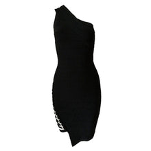 Seamyla New Arrival Celebrity Party Dresses Women One Shoulder Sequined Sexy Summer Dress 2018 Sleeveless Bodycon Bandage Dress