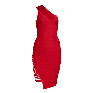 Seamyla New Arrival Celebrity Party Dresses Women One Shoulder Sequined Sexy Summer Dress 2018 Sleeveless Bodycon Bandage Dress