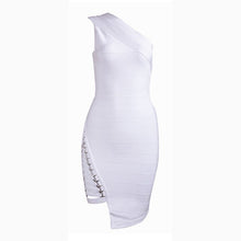 Seamyla New Arrival Celebrity Party Dresses Women One Shoulder Sequined Sexy Summer Dress 2018 Sleeveless Bodycon Bandage Dress