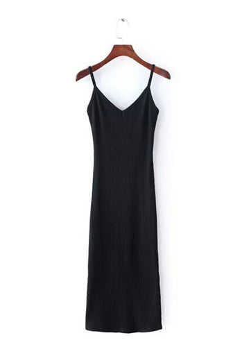 Sexy Side Slit Camisole Midi Dress