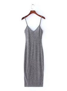 Sexy Side Slit Camisole Midi Dress