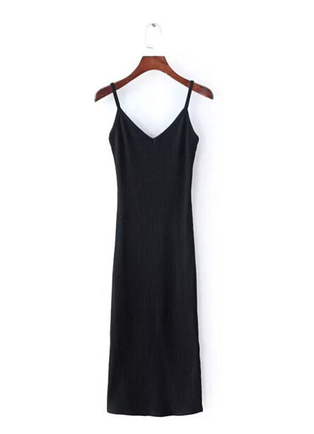 Sexy Side Slit Camisole Midi Dress