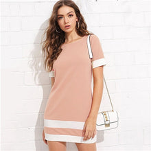Colors Patchwork Casual Mini Dress