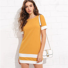 Colors Patchwork Casual Mini Dress