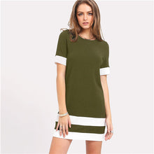 Colors Patchwork Casual Mini Dress