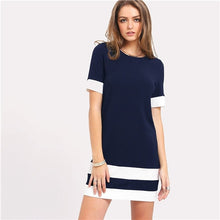 Colors Patchwork Casual Mini Dress