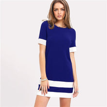Colors Patchwork Casual Mini Dress