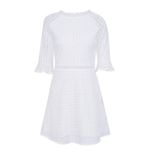 Half Sleeve Lace Mini Dress