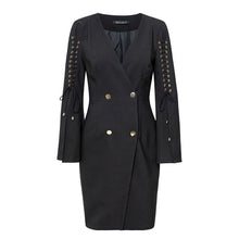 Deep V Neck Double Breasted Sheath Dress