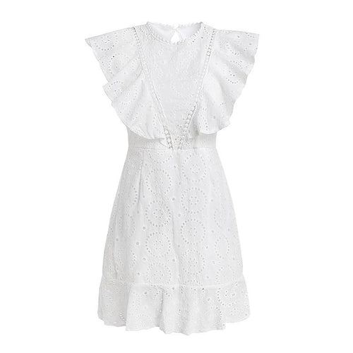 Backless Ruffle Sleeve Mini Dress