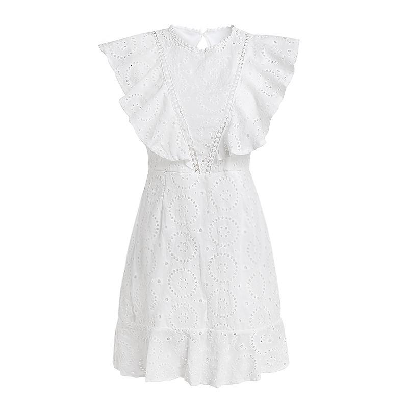 Backless Ruffle Sleeve Mini Dress
