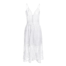 Deep V Neck Shoulder Strap Midi Dress